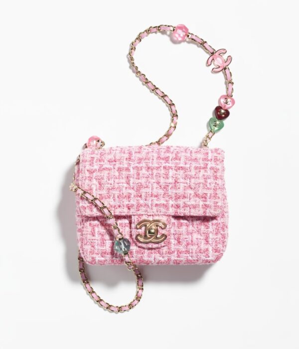 Chanel Cute Flap Mini Bag Dark Pink & White | Where To Buy Chanel Cute Flap Mini Bag Dark Pink & White