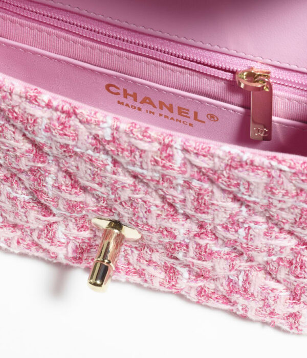 Chanel Cute Flap Mini Bag Dark Pink & White - Image 3