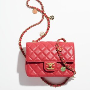 Chanel Mini Flap Gold-Tone Metal Red bag | Where To Buy Chanel Mini Flap Gold-Tone Metal Red bag