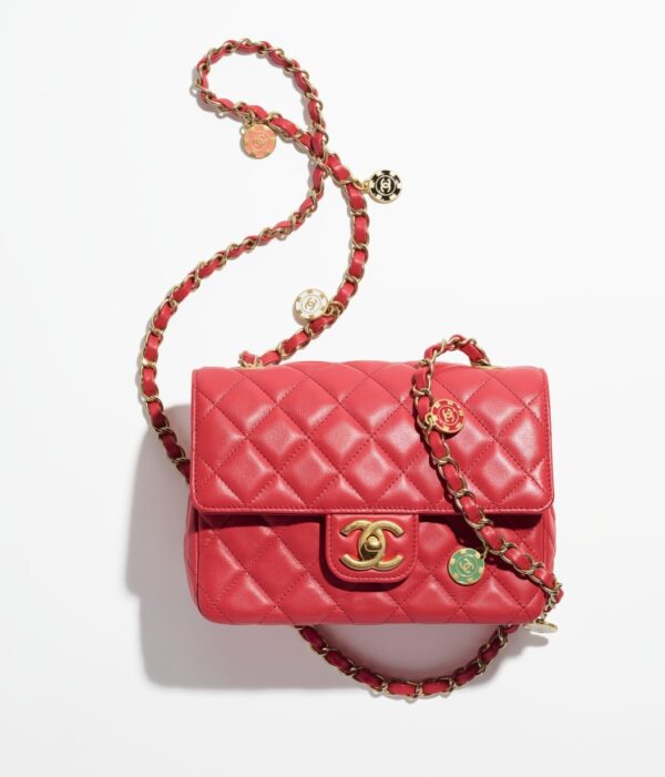 Chanel Mini Flap Gold-Tone Metal Red bag | Where To Buy Chanel Mini Flap Gold-Tone Metal Red bag