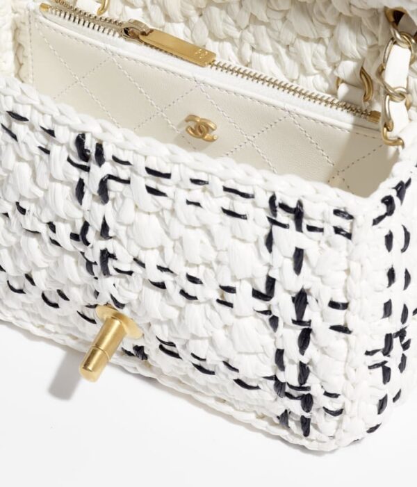 Chanel Cute Mini Flap Bags Gold-Tone Metal White & Black - Image 4