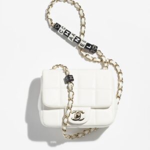 Chanel Mini Flap Gold-Tone Metal White bag | Buy Chanel Mini Flap Gold-Tone Metal White bag Online