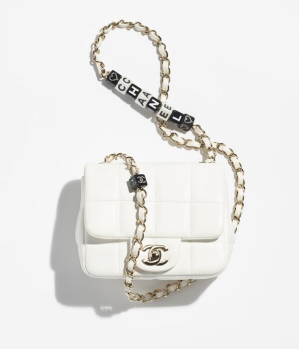 Chanel Mini Flap Gold-Tone Metal White bag | Buy Chanel Mini Flap Gold-Tone Metal White bag Online