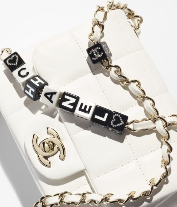 Chanel Mini Flap Gold-Tone Metal White bag - Image 3