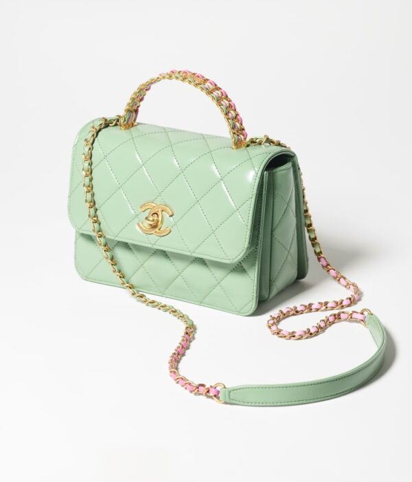 Chanel Mini Top Handle Bag Light Green - Image 2