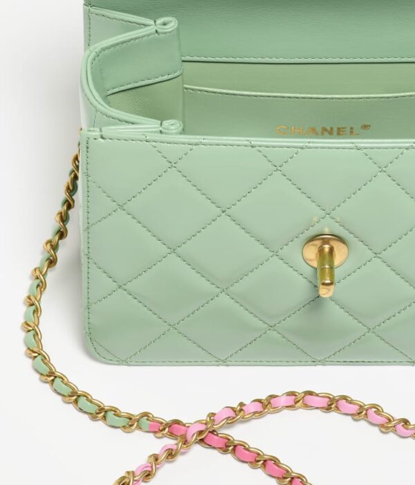 Chanel Mini Top Handle Bag Light Green - Image 4