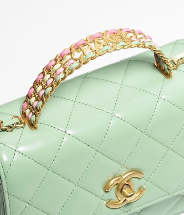 Chanel Mini Top Handle Bag Light Green - Image 3